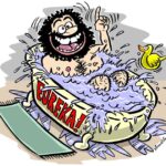 Cartoon of Archimedes by Cartoonist in London Simon Ellinas