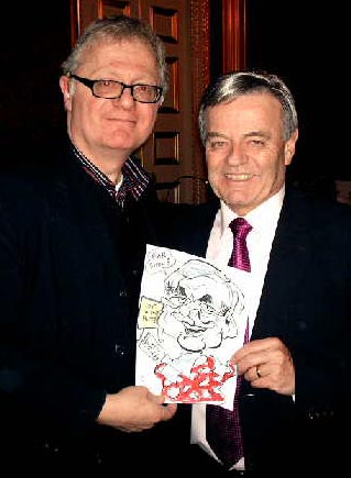 BBC Radio One's Tony Blackburn with Caricaturist