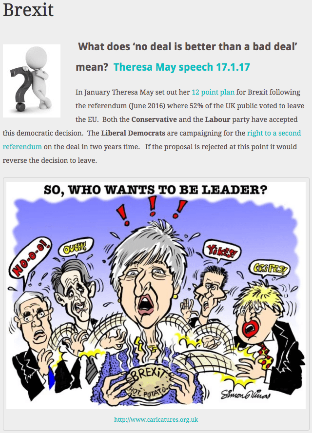 Cartoon about Brexit for Website