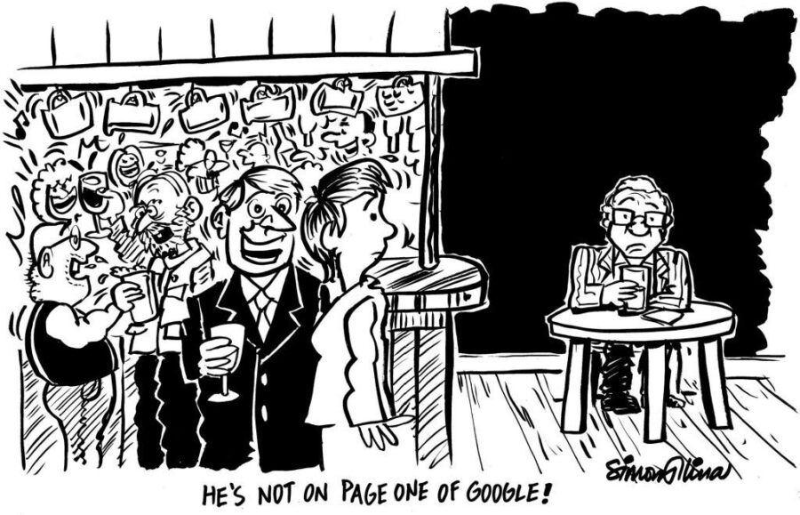 Caricaturist on page one of Google