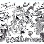Quick cartoon of people socialising