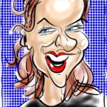 Digital caricature drawn on iPad at party in London