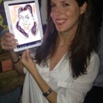 Live digital caricatures in London at company party