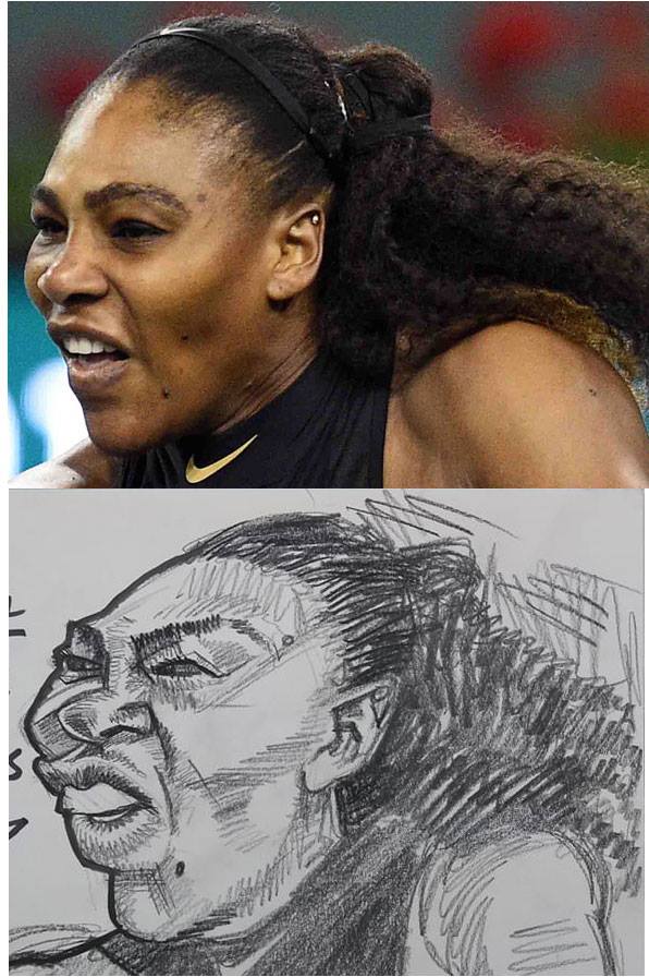 Caricatures of Serena Williams
