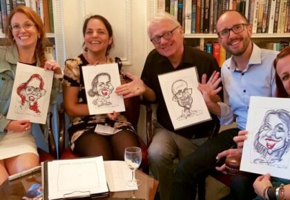 On the spot caricatures at The Army and Navy Club London