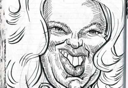 Caricature of Diana Dors for Caricature Diary