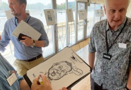 Caricature drawing for Whale and Dolphin Conservation