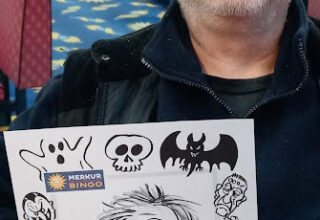 Live on the spot caricatures in London at bingo hall