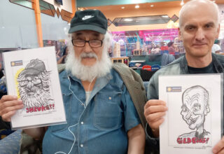 Live on the spot caricatures in London at bingo hall