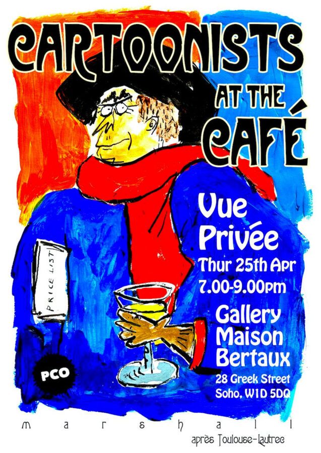 Cartoonists at the Cafe Poster